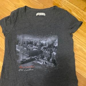 ANF, dark T-shirt, gray size medium London theme